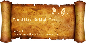 Mandits Gothárd névjegykártya